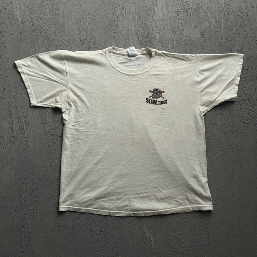 Vintage Erie SeaWolves Shirt XL White 90s Dodge Ram